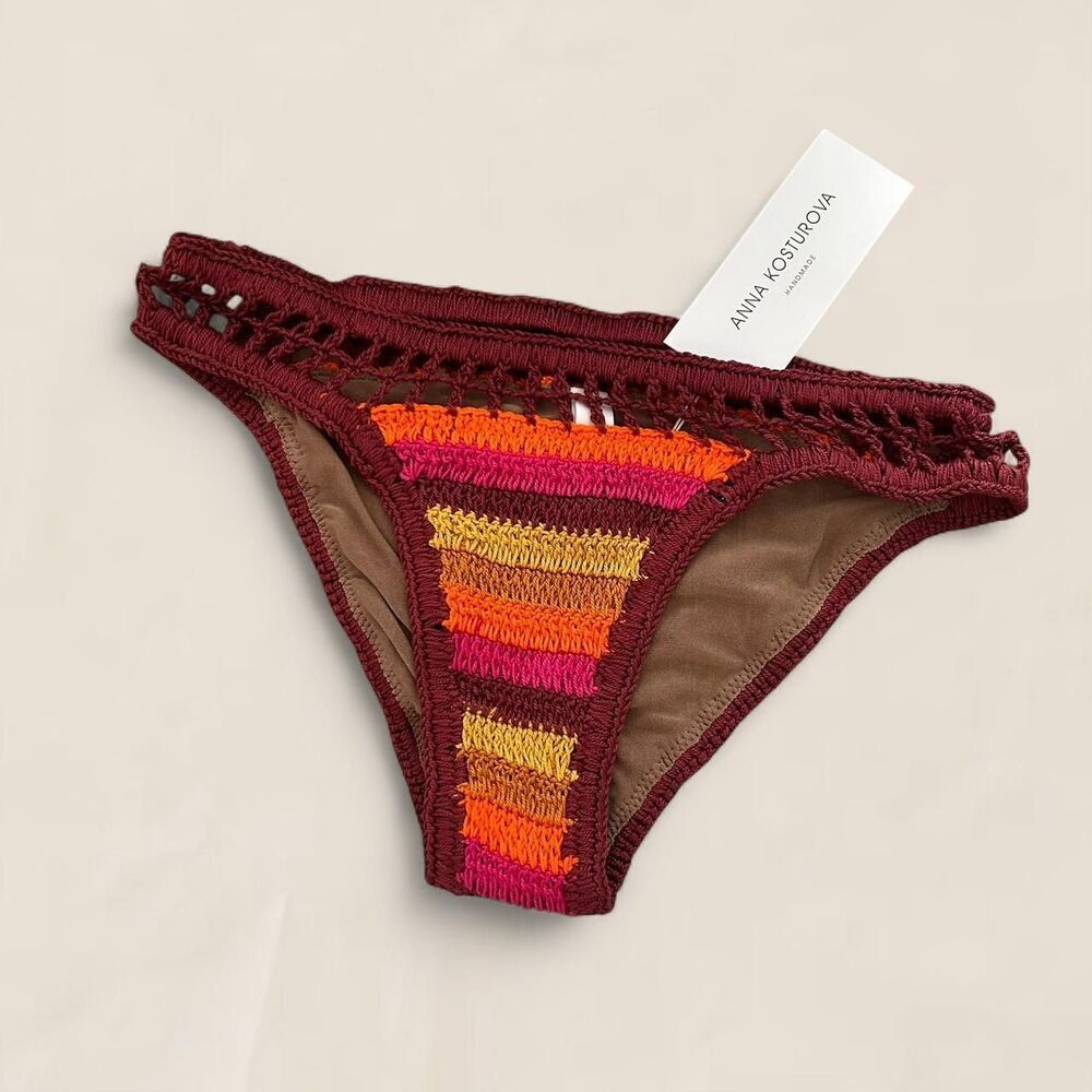 Anna Kosturova crotchet kint boho bikini bottoms Size Small NWT